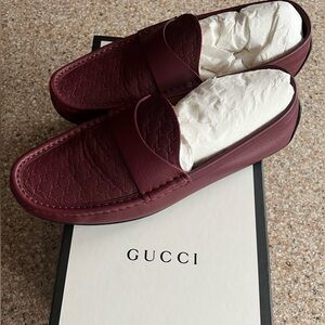Burgundy Gucci loafers